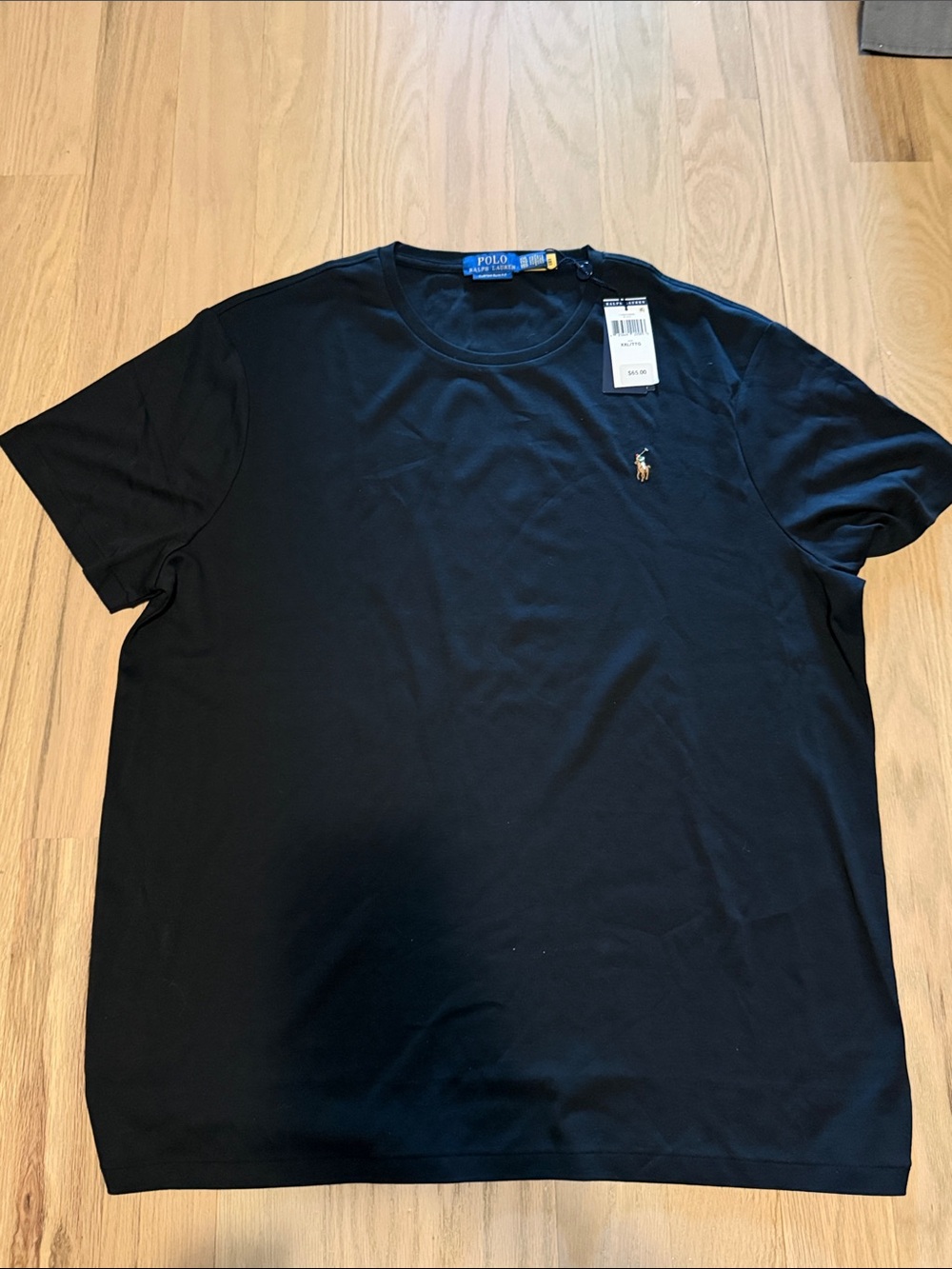 Polo by Ralph Lauren Black Short Sleeve Crew Neck Tee with Embroidered Pony